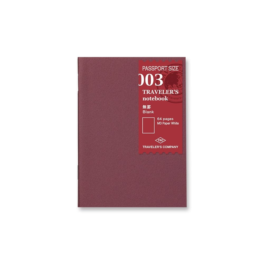 003 - Carnet pages blanches (passeport) TRAVELER’S NOTEBOOK REFILLS