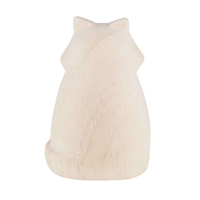 Figurine en bois – Chat blanc aux longs poils