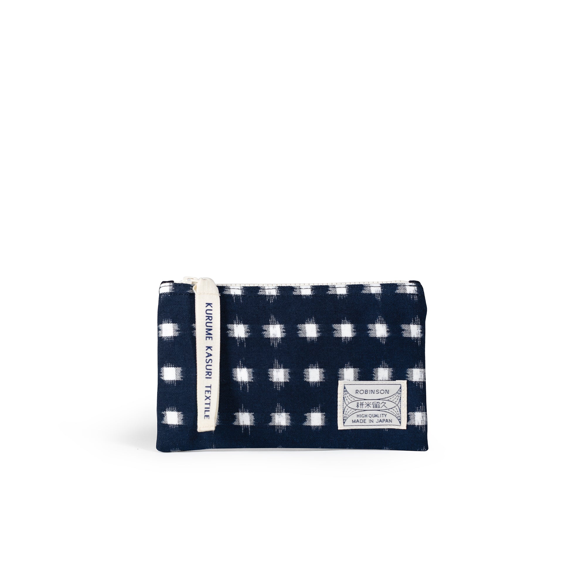 Pochette S Pois carrés Marine/Blanc