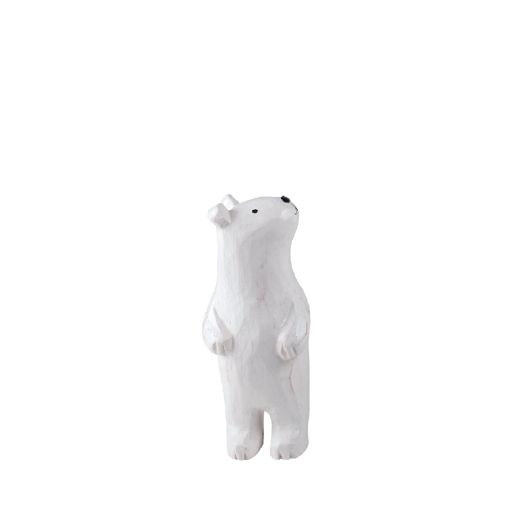 Figurine en bois – Ours polaire espiègle (enfant)