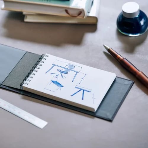 Couverture pour carnet Mini note - Gris par Shimada Textiles - ACCESSOIRES DE BUREAU