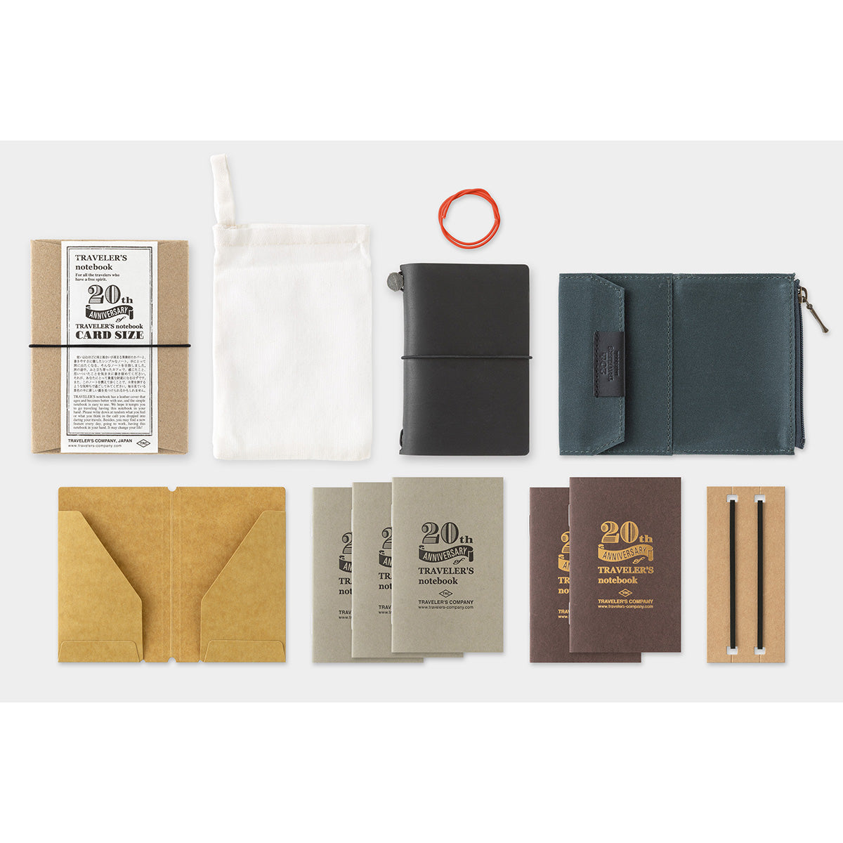 TRAVELER’S notebook Card Size 20th Anniversary Set Black