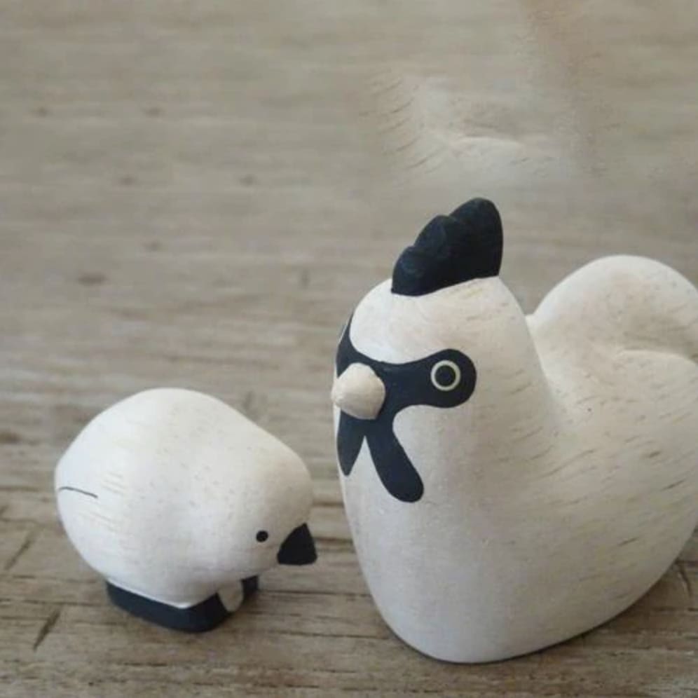Figurine en bois Oyako - Poule/Poulet - Wodden Animal