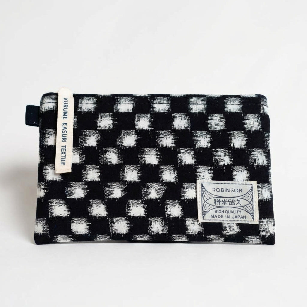 Pochette M Carreaux Marine/Blanc