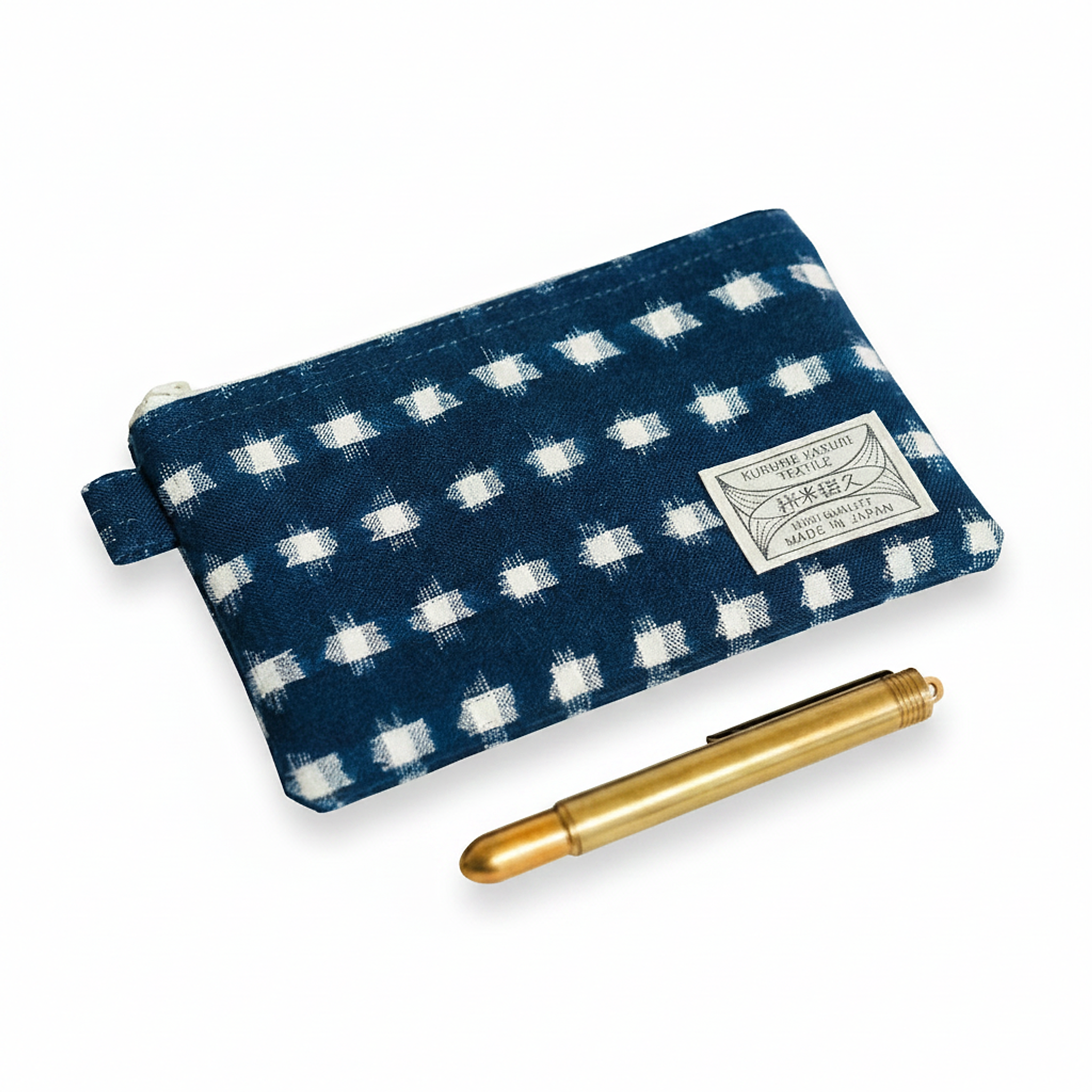 Pouch S Square dot Navy/White