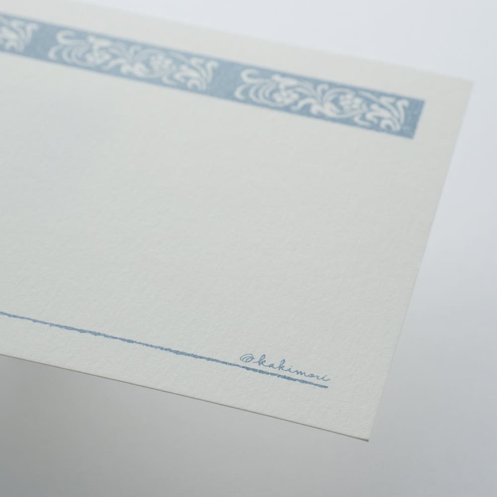 Papier de Correspondance Motif Floral Bleu gris - ACCESSOIRES DE BUREAU