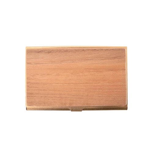 Porte Cartes de Visite - Laiton et bois avec boîte en Teck - CARDCASE