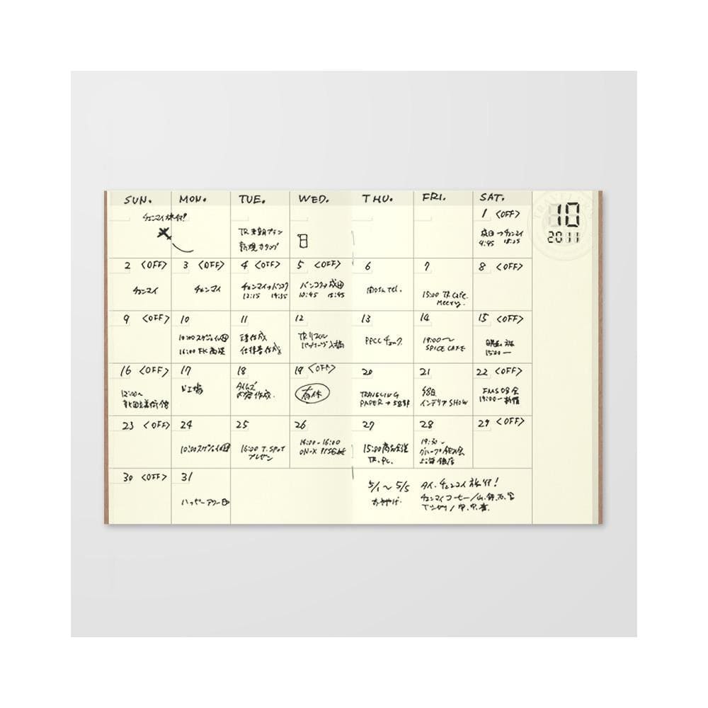 006 - Agenda mensuel (passeport) TRAVELER’S NOTEBOOK REFILLS