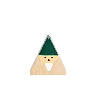 Figurine en Bois triangulaire - Sapin de Noël - Vert