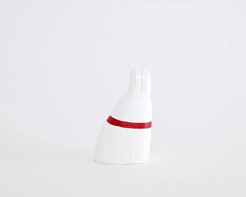 Figurine en bois série de Noël "se blottir" - Lapin