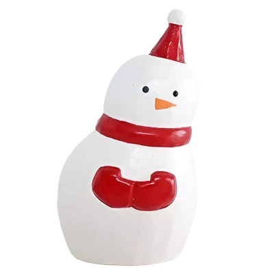 Figurine en bois série de Noël "se blottir" - Bonhomme de Neige