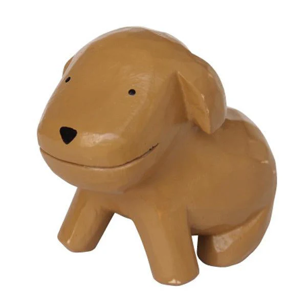 Figurine en bois – Caniche toy marron – Porte-cartes