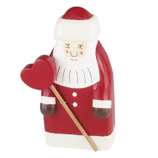 Figurine en Bois - Père Noël Classique - Cœur