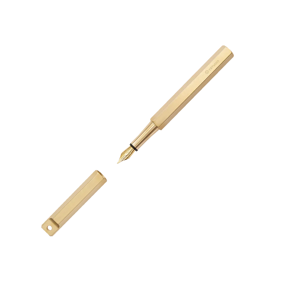 Classic Revolve Fountain Pen – Portable – Brass M