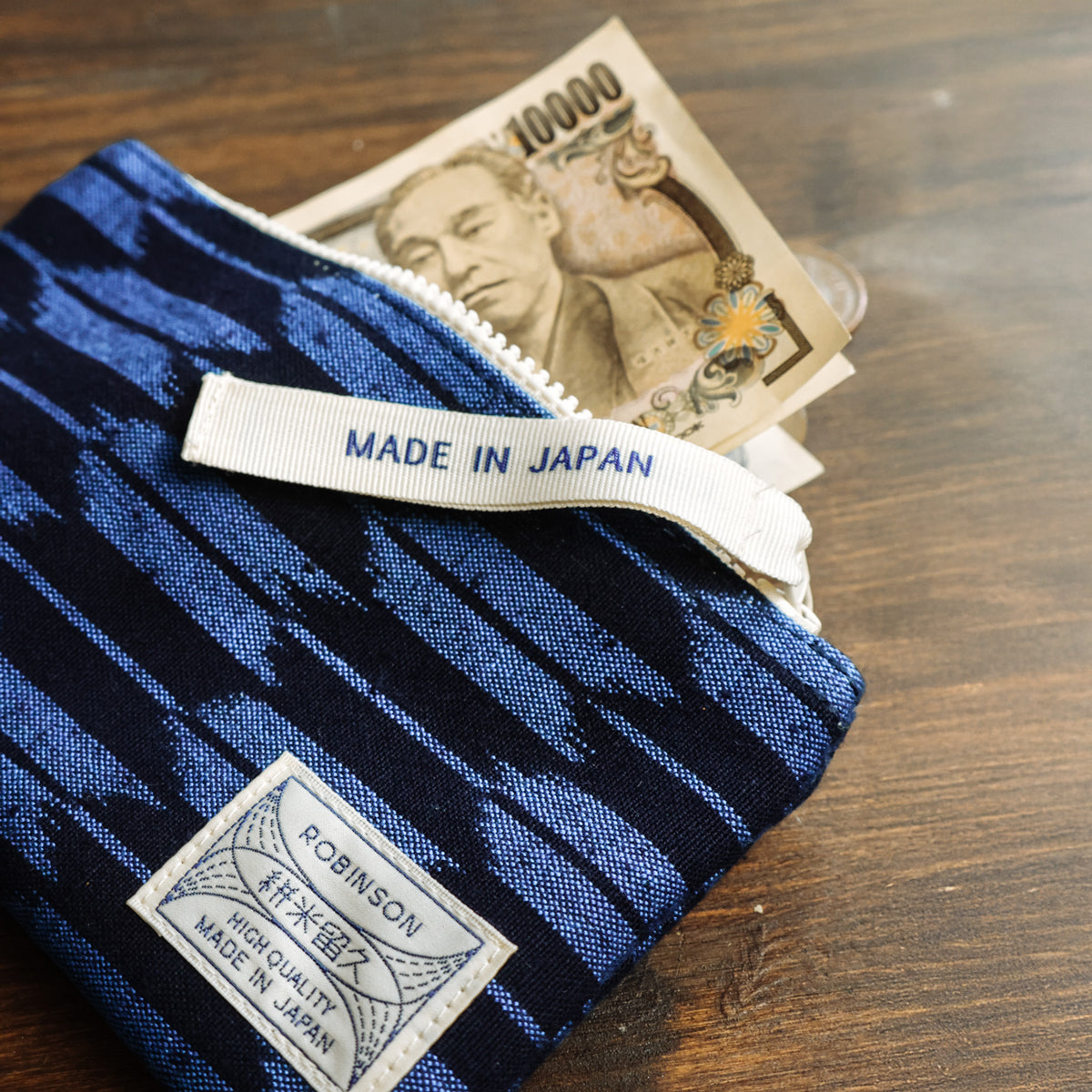 Pouch S Arrow Navy/Blue · Kasuri OKAMOTO SHOTEN