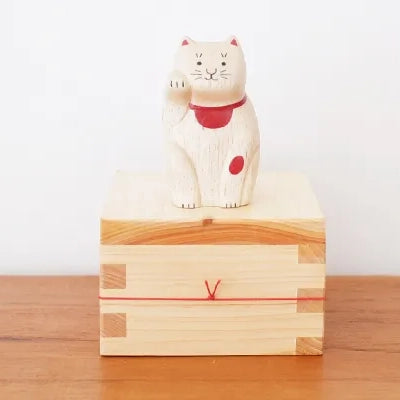 Figurine en bois – Maneki Neko – Collection ENGIMON mini