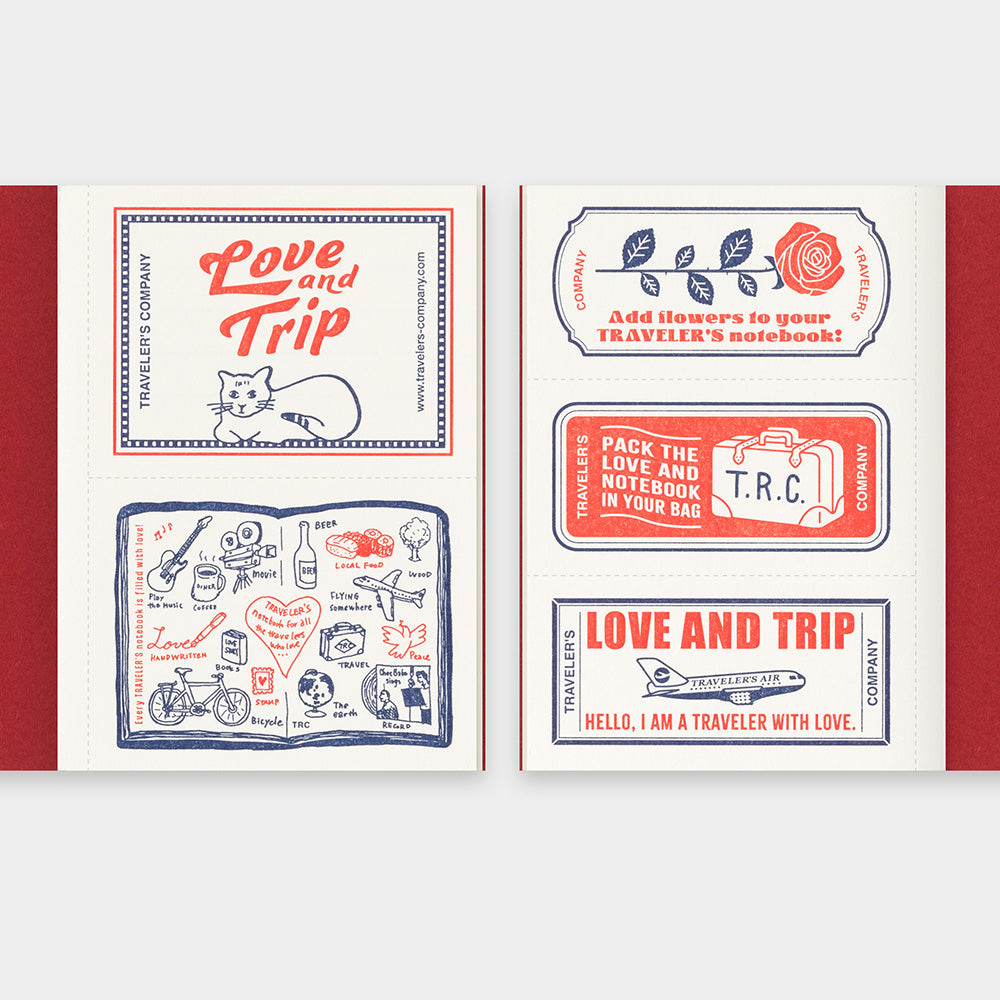 Recharge pour TRAVELER'S notebook - LOVE AND TRIP - Format Passeport