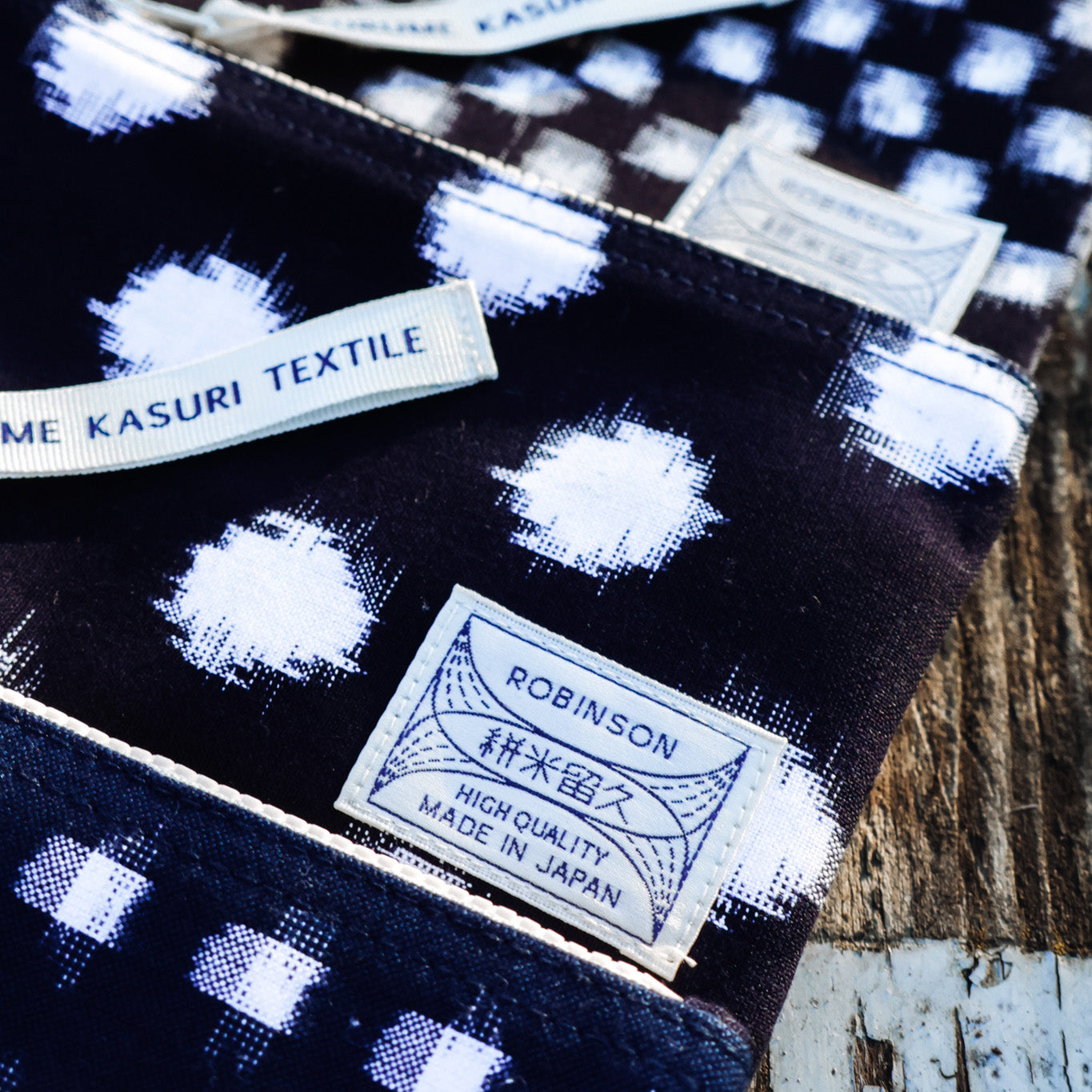 M Clutch Navy/White Polka Dots