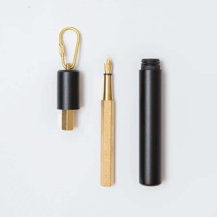 Classic Revolve Fountain Pen – Portable – Brass M