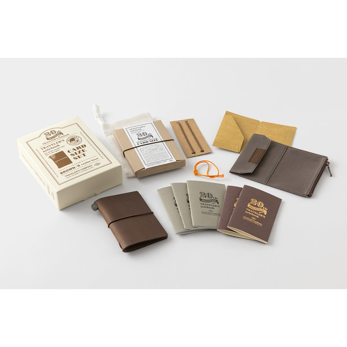 TRAVELER'S notebook Card Size 20th anniversary, brown