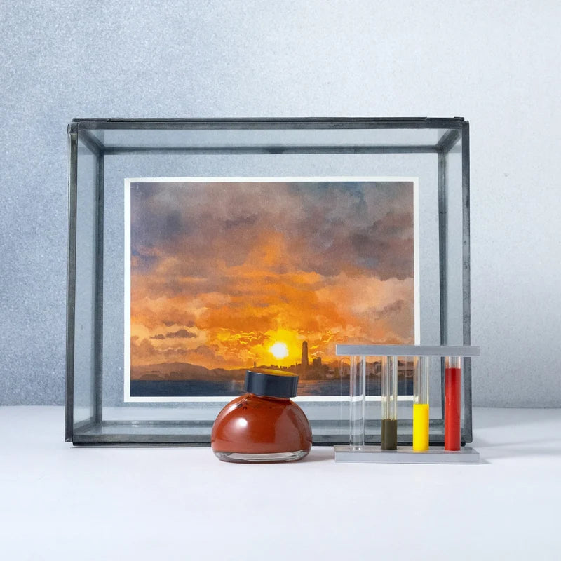 Tinte Kakimori colour specimen 223, Himmel um 17 Uhr