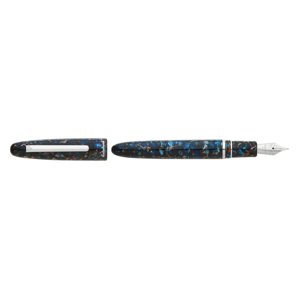 Stylo Plume Bordure Palladium - Estie Oversize Nouveau Blue Palladium Trim