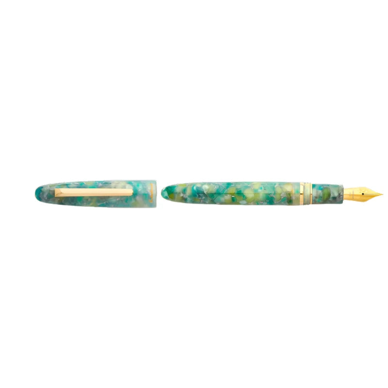 Stylo Plume à Bordure Dorée - Sea Glass Collection Regular Size