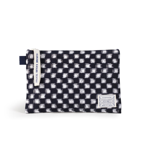 Pochette M Carreaux Marine/Blanc
