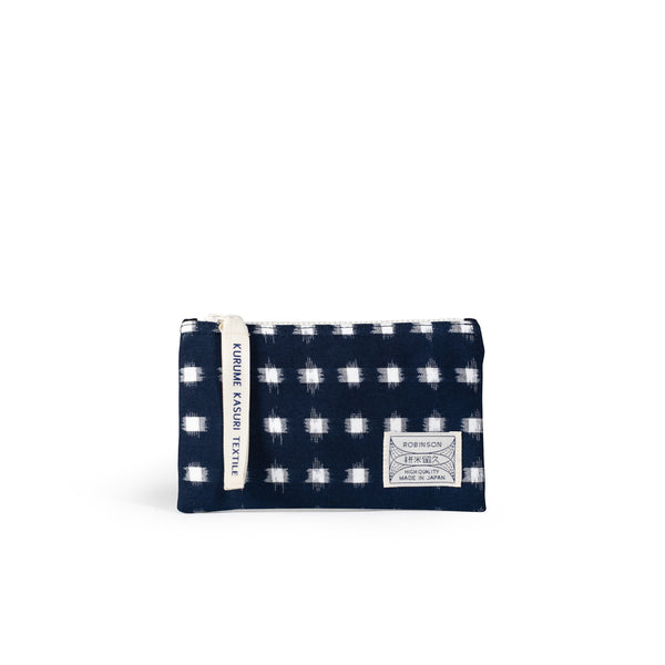 Pochette S Pois carrés Marine/Blanc