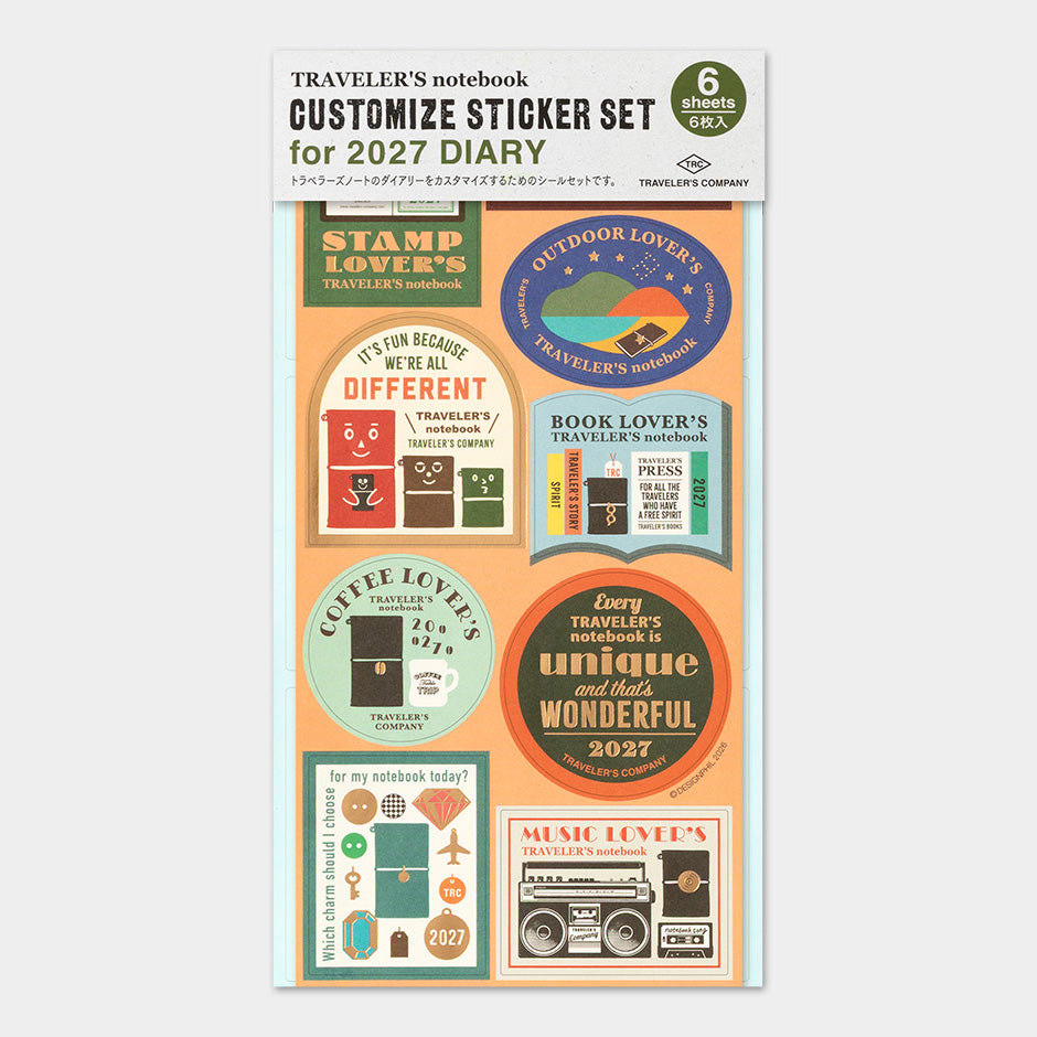 Set de Stickers Personnalisés - 2027 - Pour Agenda · TRAVELER’S COMPANY