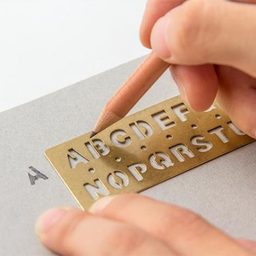 BRASS Template Bookmark Alphabet - Bookmark