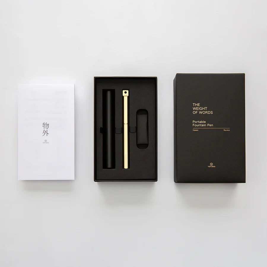 Classic Revolve Fountain Pen – Portable – Brass M