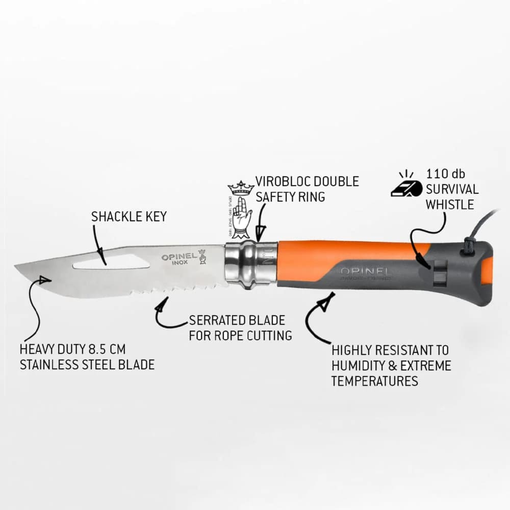 Couteau Opinel - N°08 Outdoor Orange - COUTEAUX DE POCHES