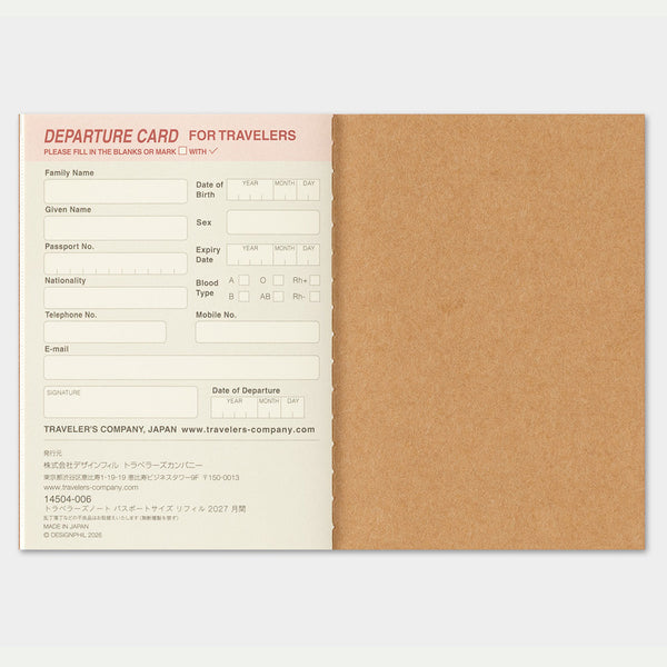 Recharge Hebdomadaire - 2027 - Format Passeport · TRAVELER’S COMPANY