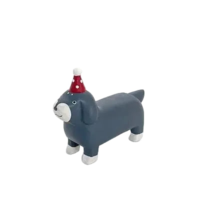 Figurine en bois – Teckel – Noël