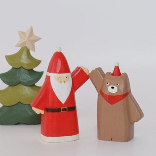 Figurine en bois bon amis de Noël - Top-là Ours - FIGURINES EN BOIS