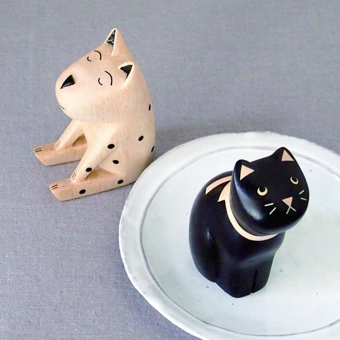 Figurine en bois Cat & Dog - Petit chat noir - FIGURINES EN BOIS