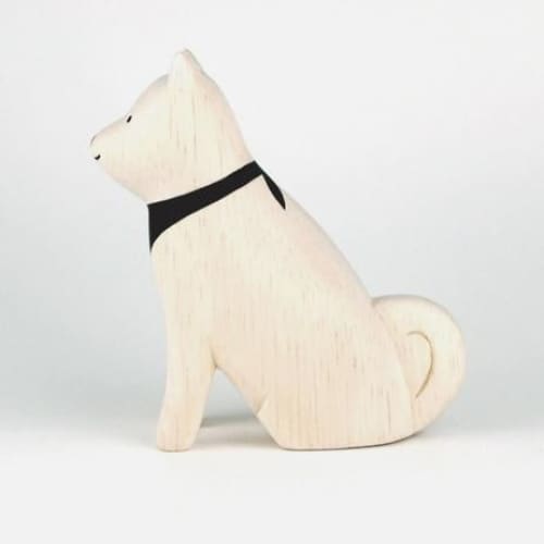 Figurine en bois- Chien Akita - FIGURINES EN BOIS