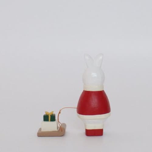 Figurine en bois Noël - Lapin avec cadeau de Noël - FIGURINES EN BOIS