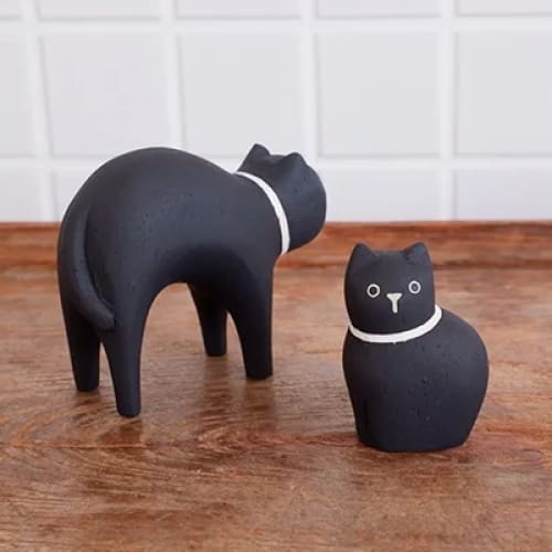 Figurine en bois Oyako - Chaton noir - FIGURINES EN BOIS