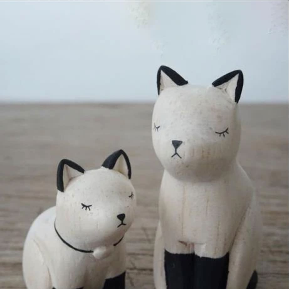 Figurine en bois Oyako - Chaton Siamois - FIGURINES EN BOIS