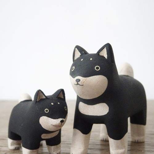 Figurine en bois Oyako - Chiot Shiba inu - FIGURINES EN BOIS