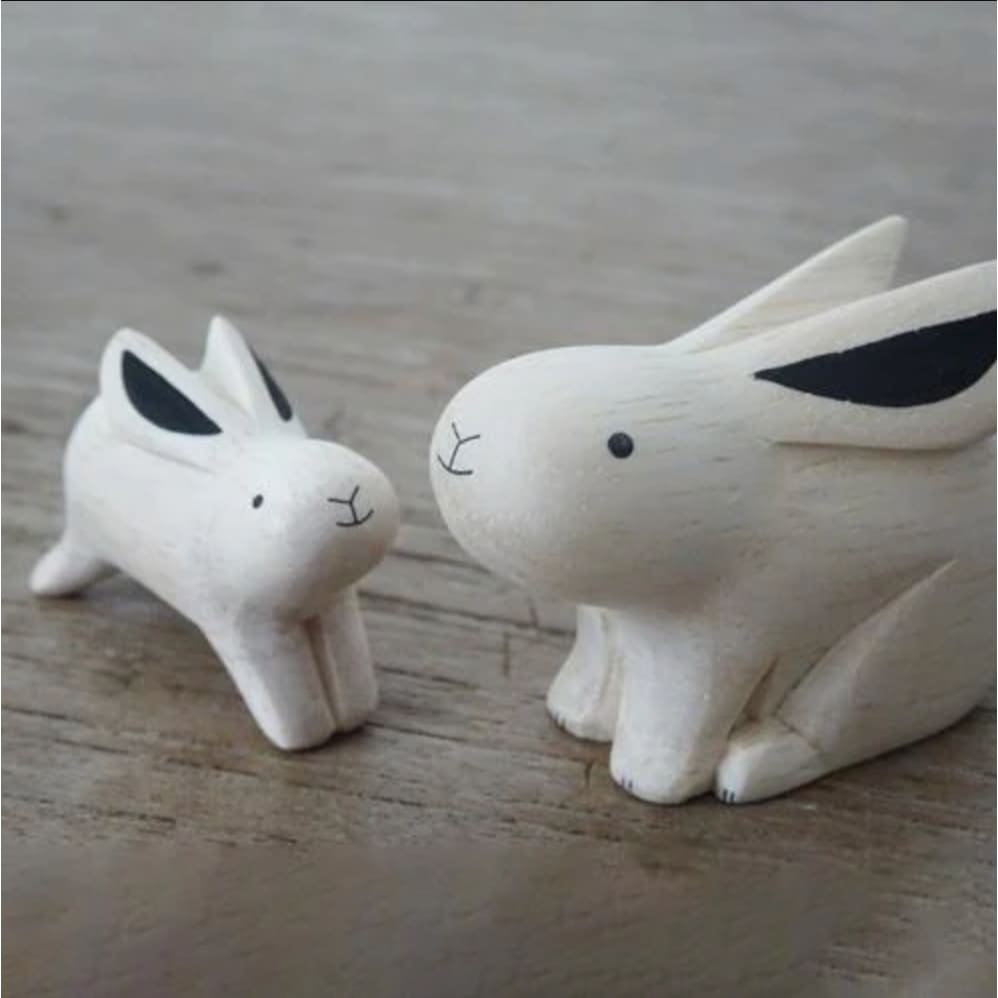 Figurine en bois Oyako - Parent lapin - FIGURINES EN BOIS