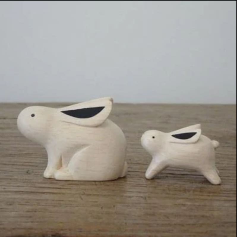 Parent Rabbit Wooden Figurine, T-LAB Polepole