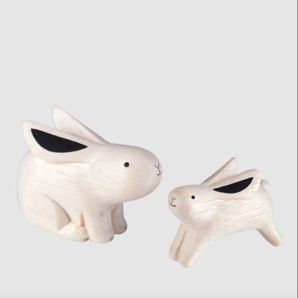 Parent Rabbit Wooden Figurine, T-LAB Polepole