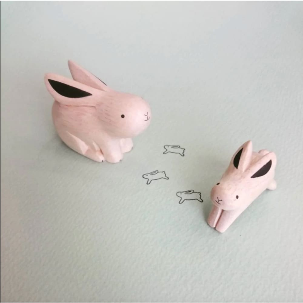 Parent Rabbit Wooden Figurine, T-LAB Polepole