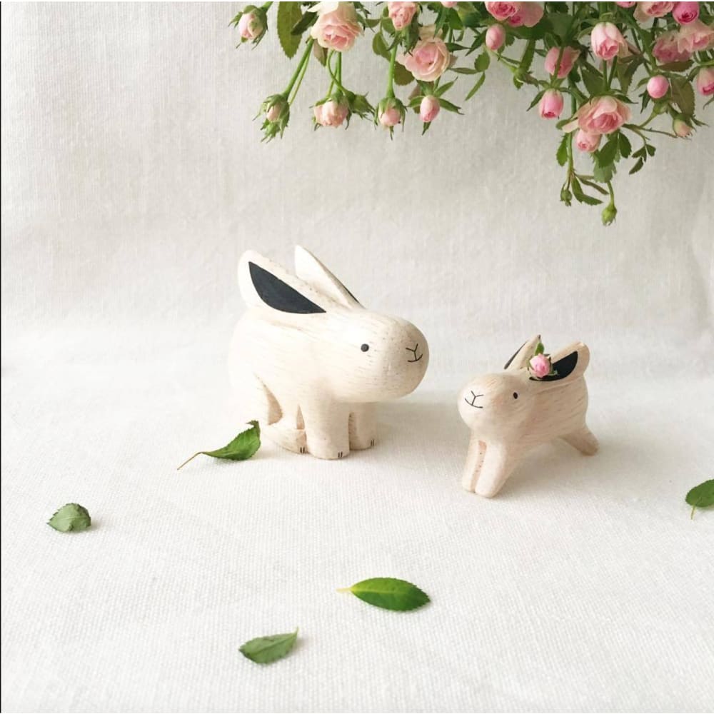 Parent Rabbit Wooden Figurine, T-LAB Polepole