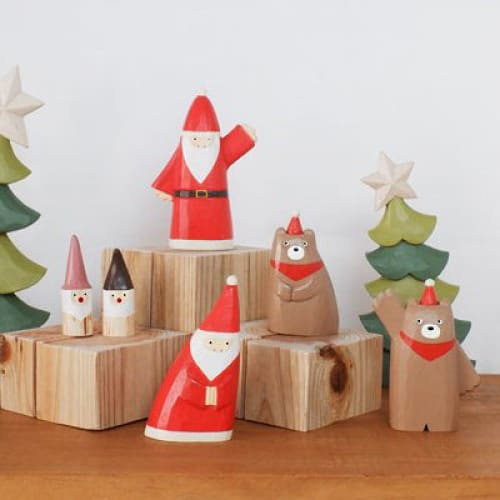 Figurine en bois série de Noël ’se blottir’ - Ours - FIGURINES EN BOIS