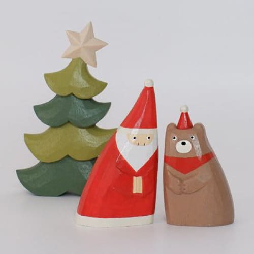 Figurine en bois série de Noël ’se blottir’ - Père Noël - FIGURINES EN BOIS