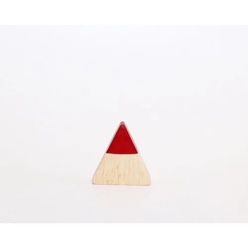 Figurine en Bois triangulaire - Père Noël - Rouge - FIGURINES EN BOIS